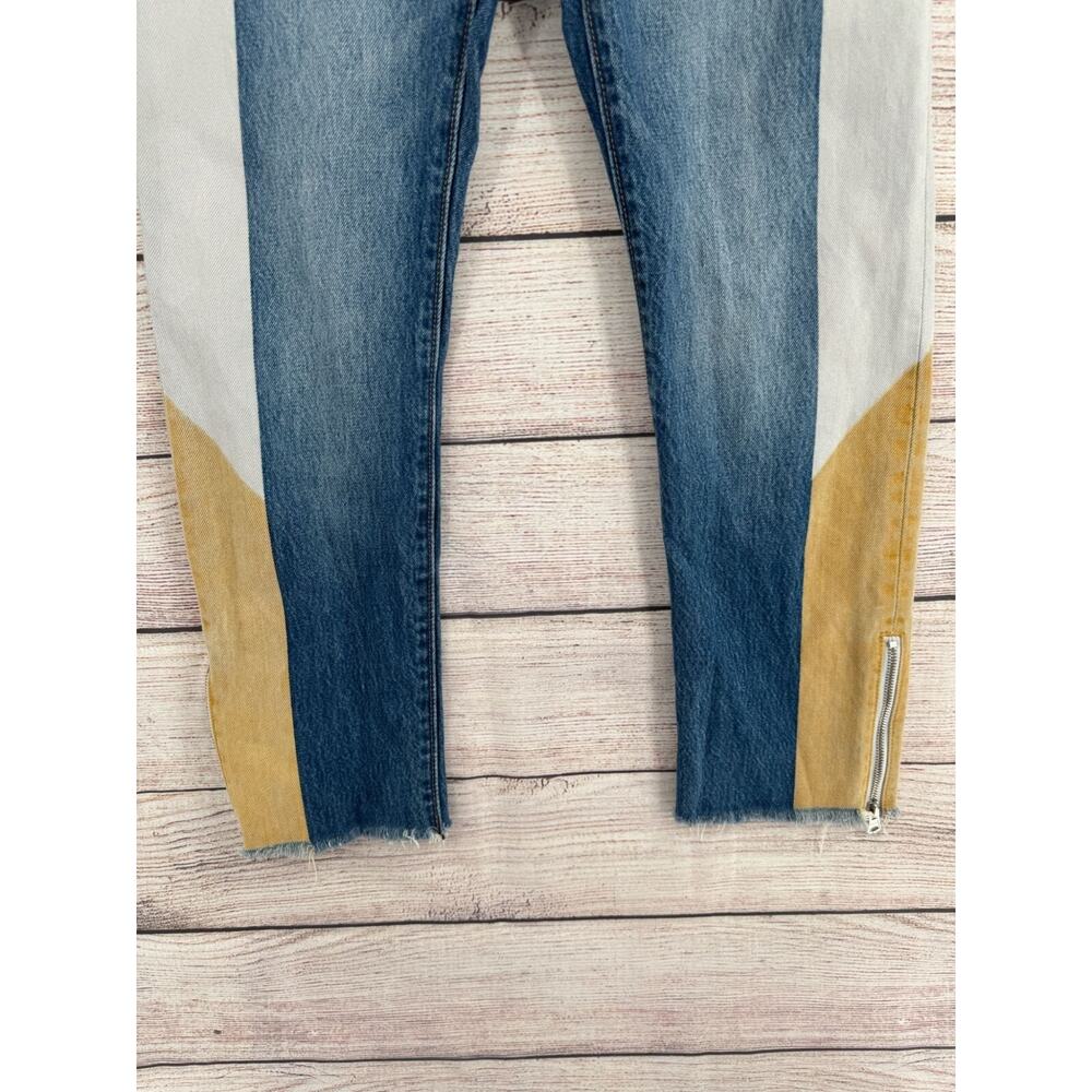 Levi's Premium 501 Moto Crop Straight Jeans Women's 26x28 Blue/Gray/Tan - Picture 5 of 15